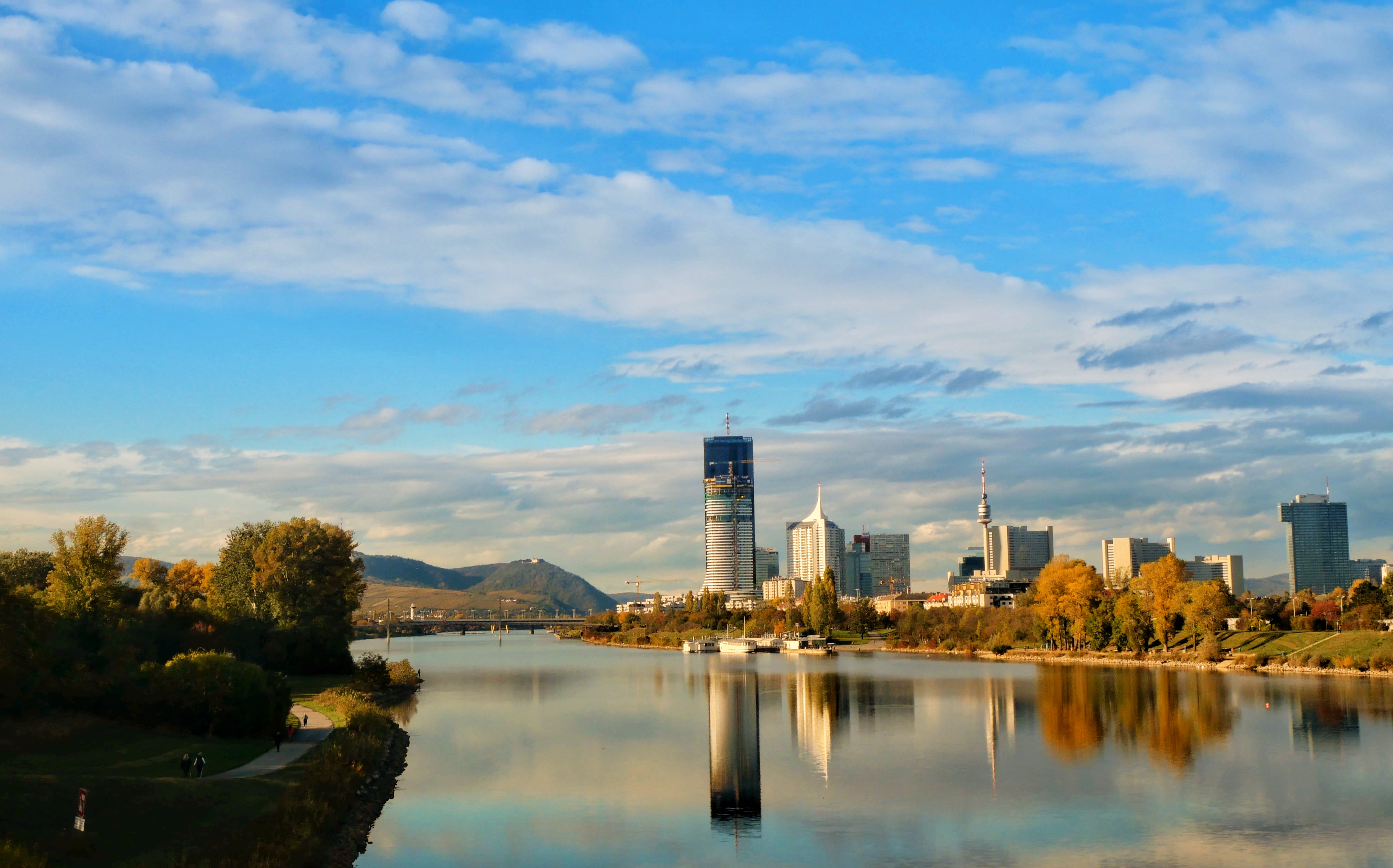 Vienna skyline along the Danube